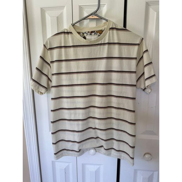 Vintage Denim & Flower Ricky Singh Cream Striped Tee Small - Picture 6 of 7